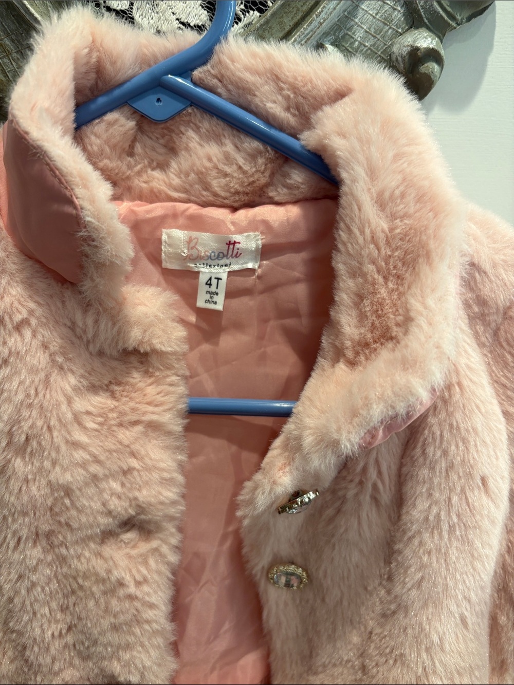Biscotti Soft Pink Faux Fur Teddy Jacket